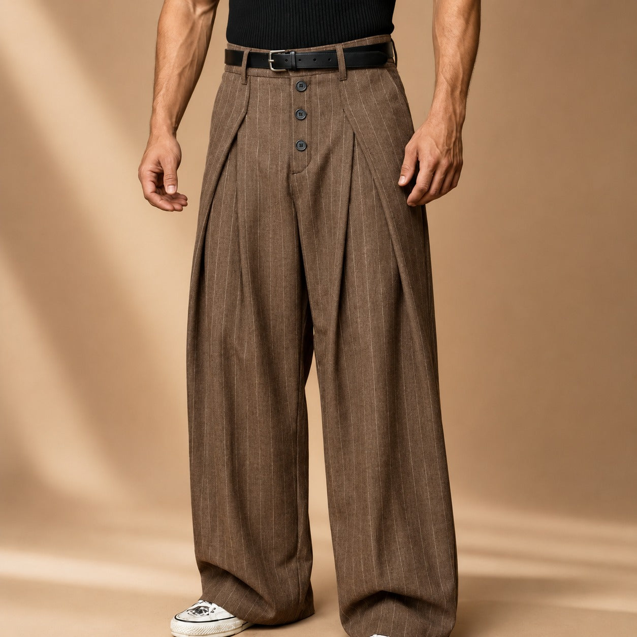 Farhan - Modern Stripe Wide-Leg Trousers