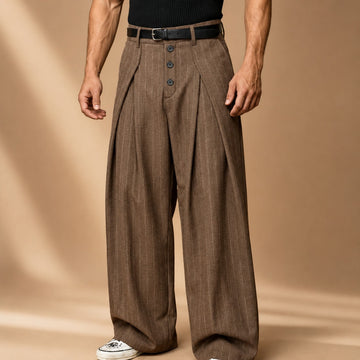 Farhan - Modern Stripe Wide-Leg Trousers