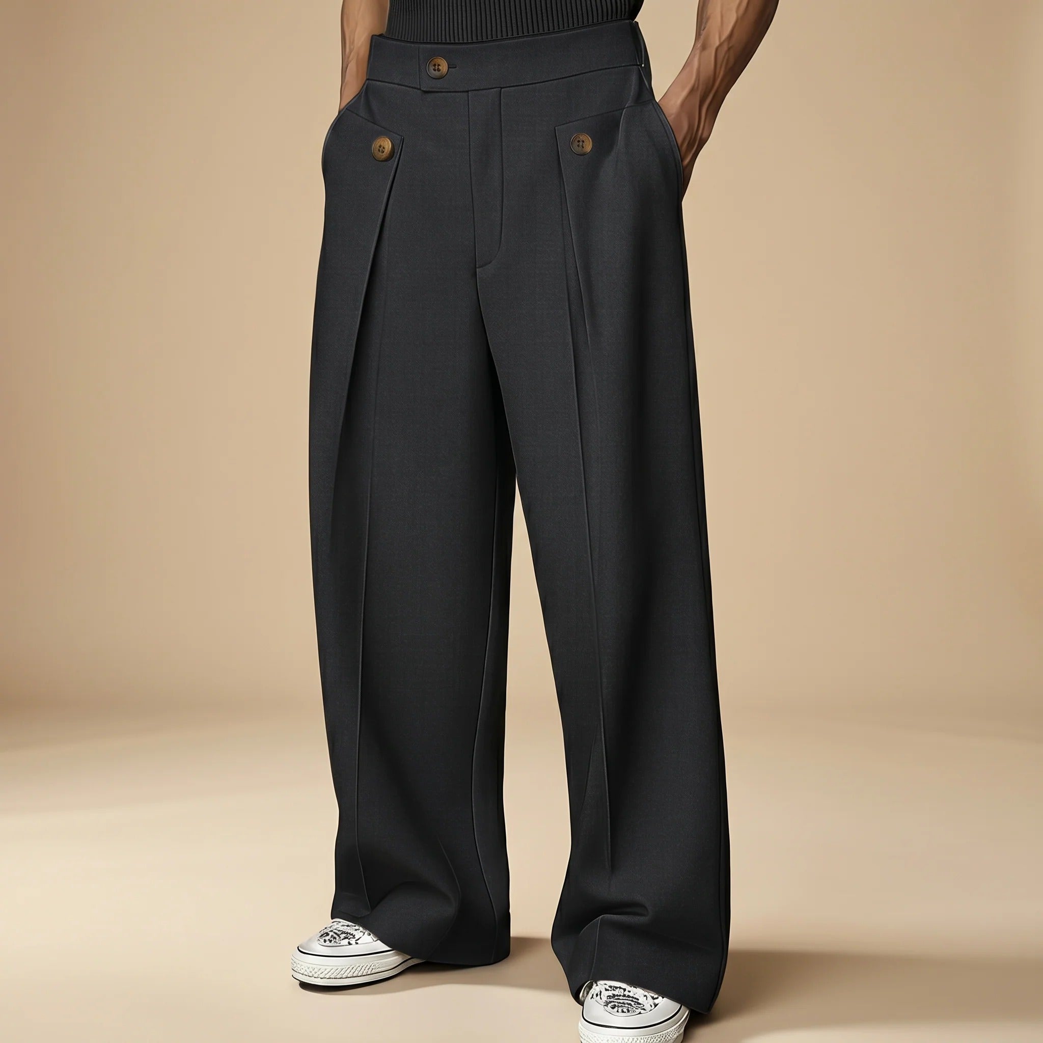 John - Stylish Loose High-Waist Trousers