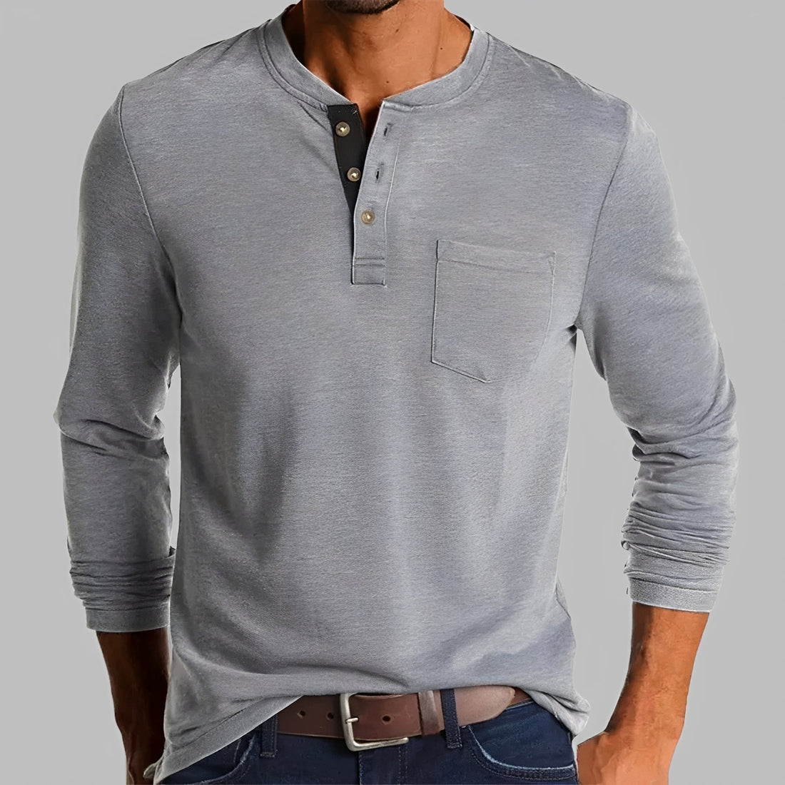 Dalton - Long Sleeve Henley Shirt