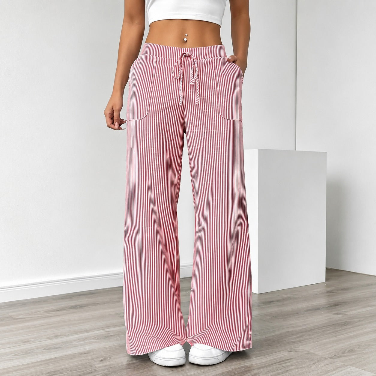 Amanda - Comgy Striped Pants with Pockets