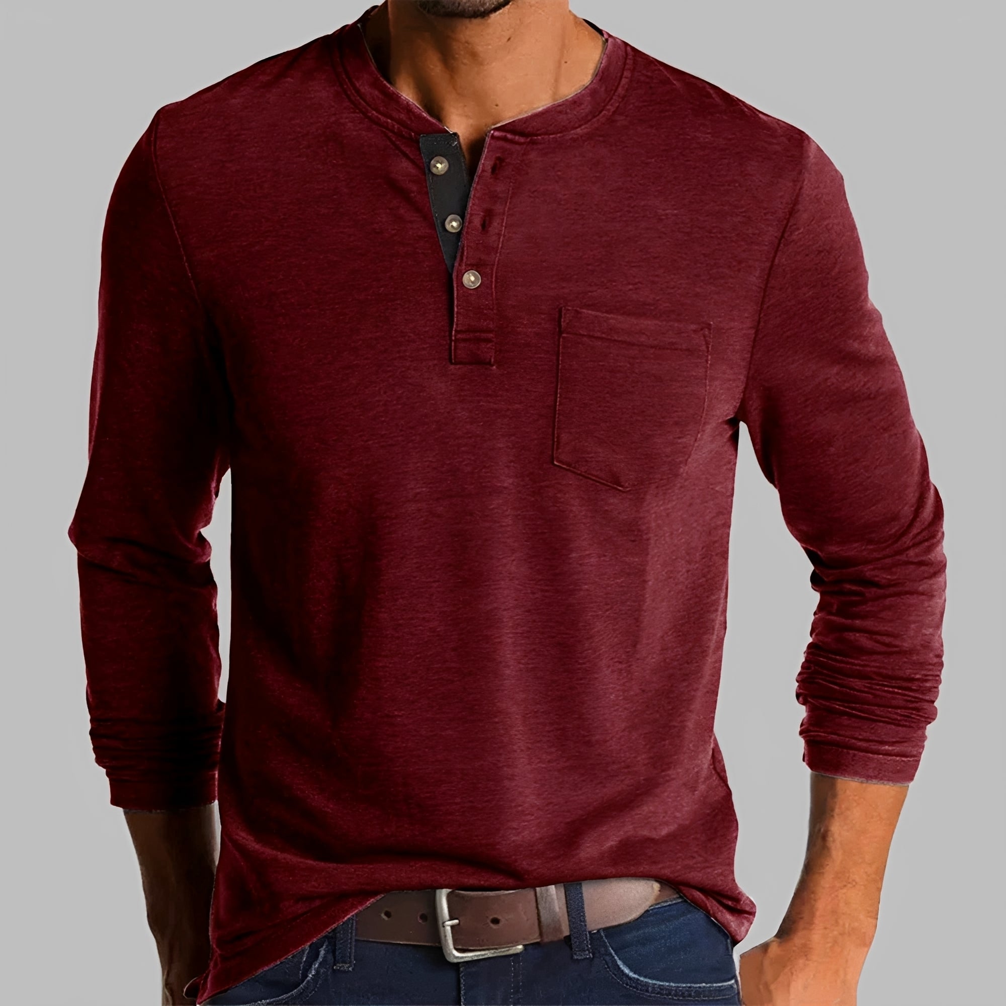 Dalton - Long Sleeve Henley Shirt