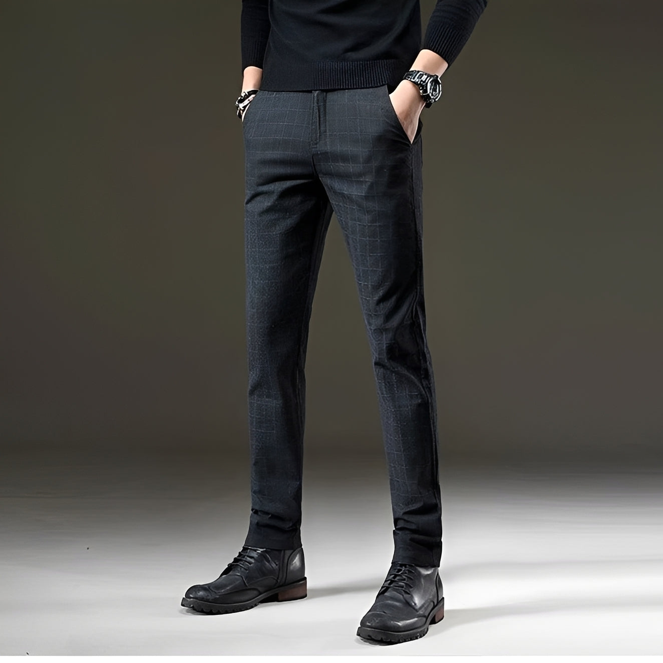 Kristian - Stylish Pants with a Check Pattern