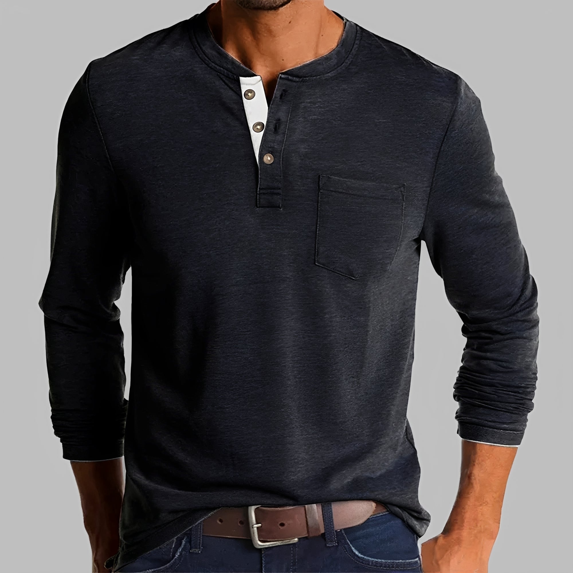 Dalton - Long Sleeve Henley Shirt