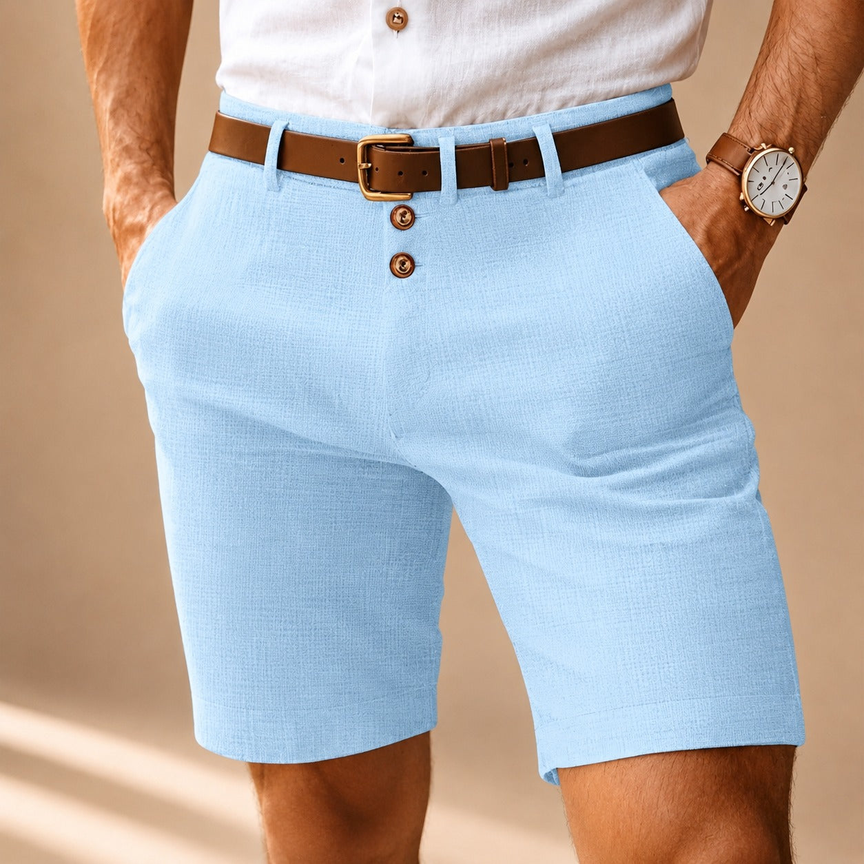 Herbie - Casual Shorts with Button Accents