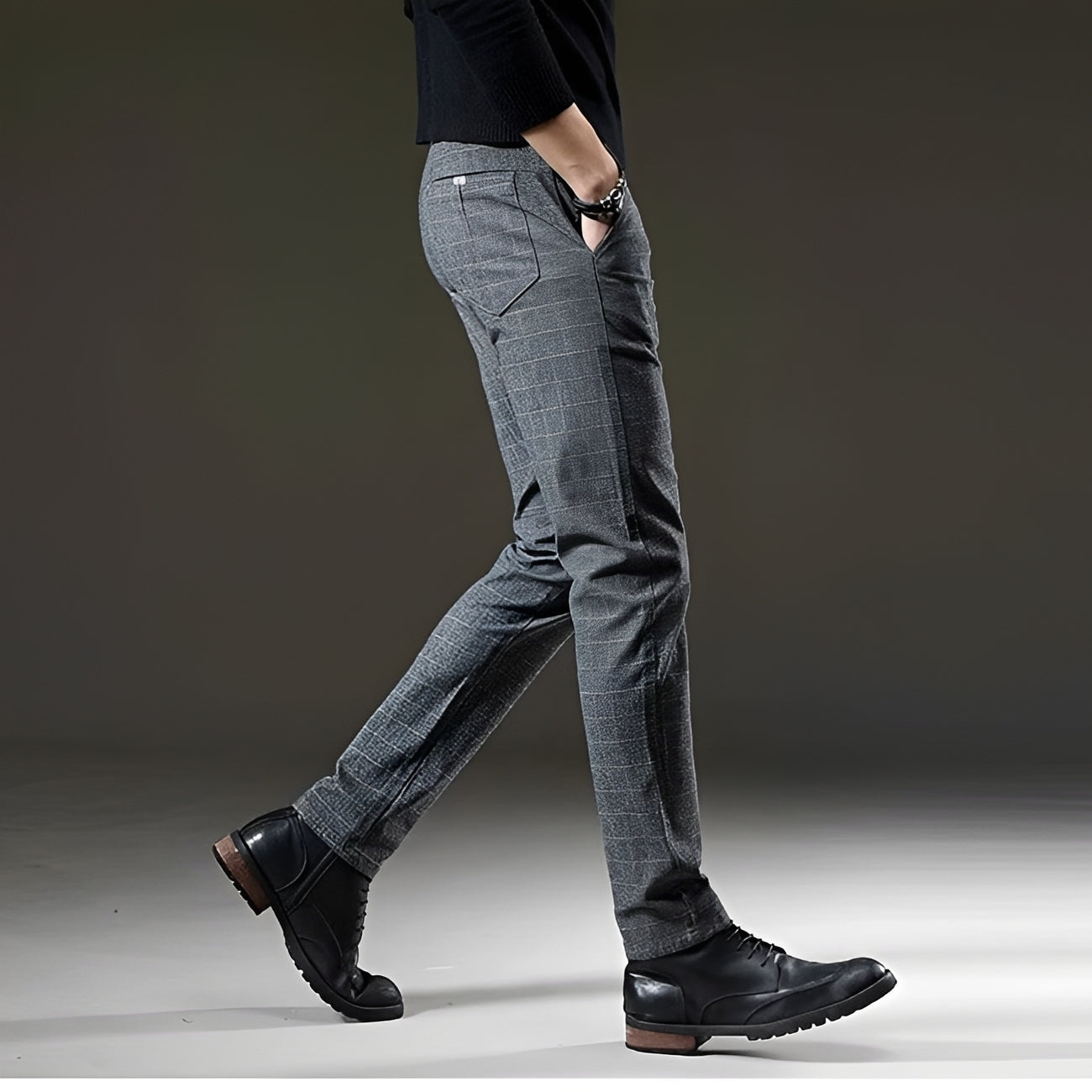 Kristian - Stylish Pants with a Check Pattern