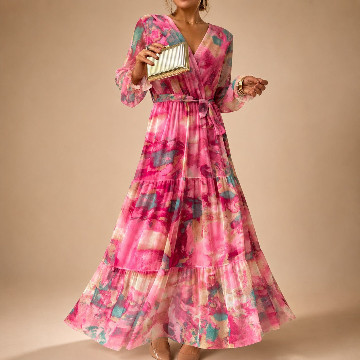 Carroll - Long Sleeve Floral Dress