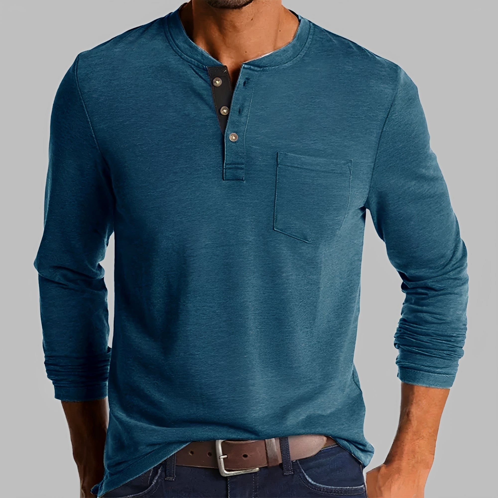 Dalton - Long Sleeve Henley Shirt