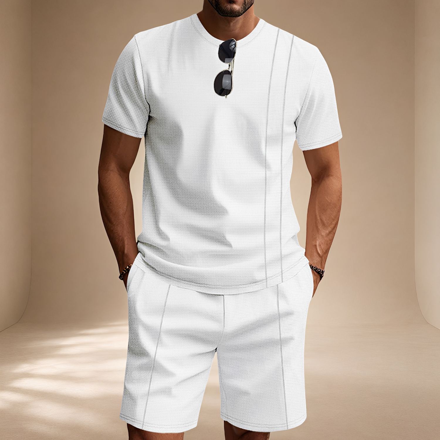 Douglas - Trendy Waffle 2-Piece Outfit