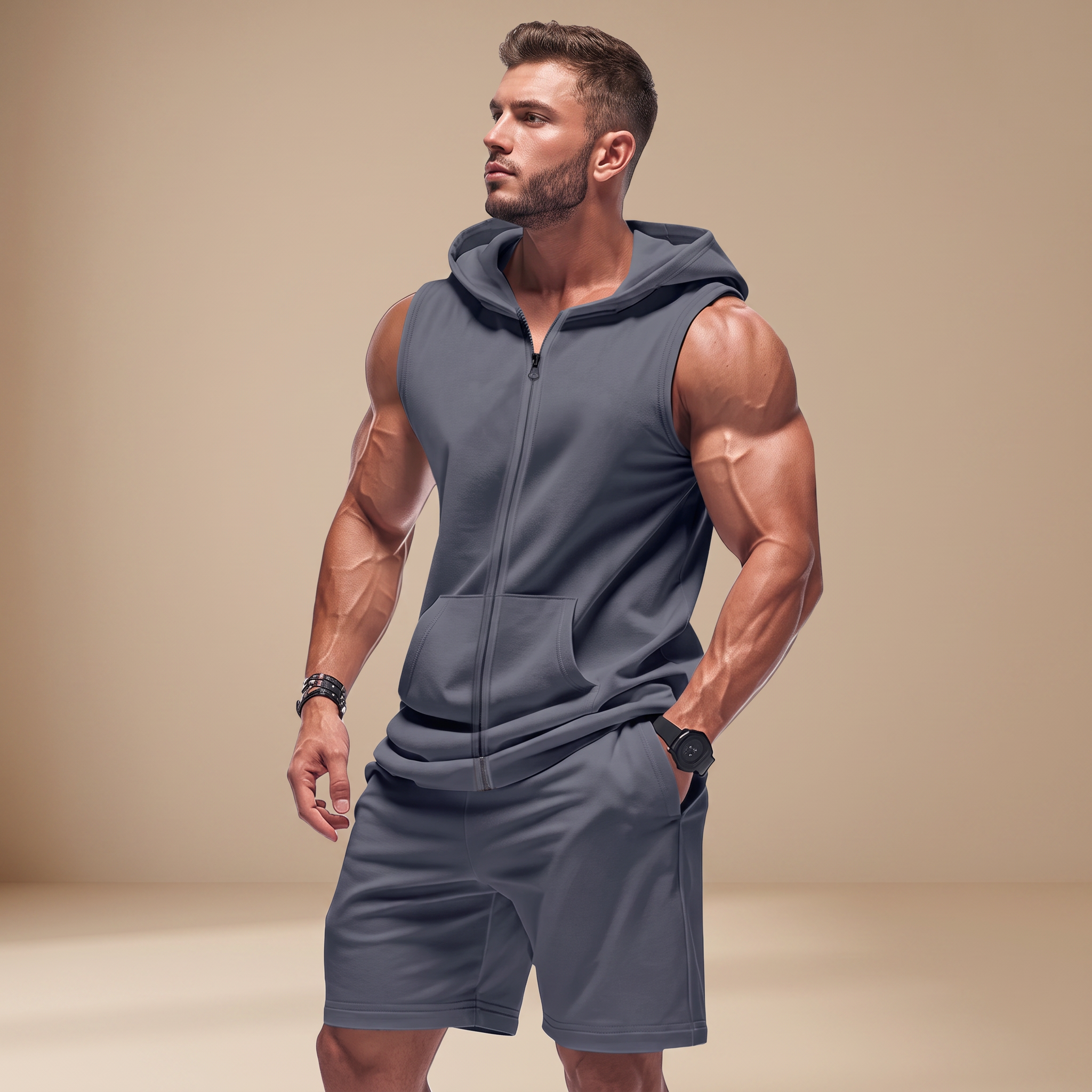 Duncan - Sleeveless and Hooded Set