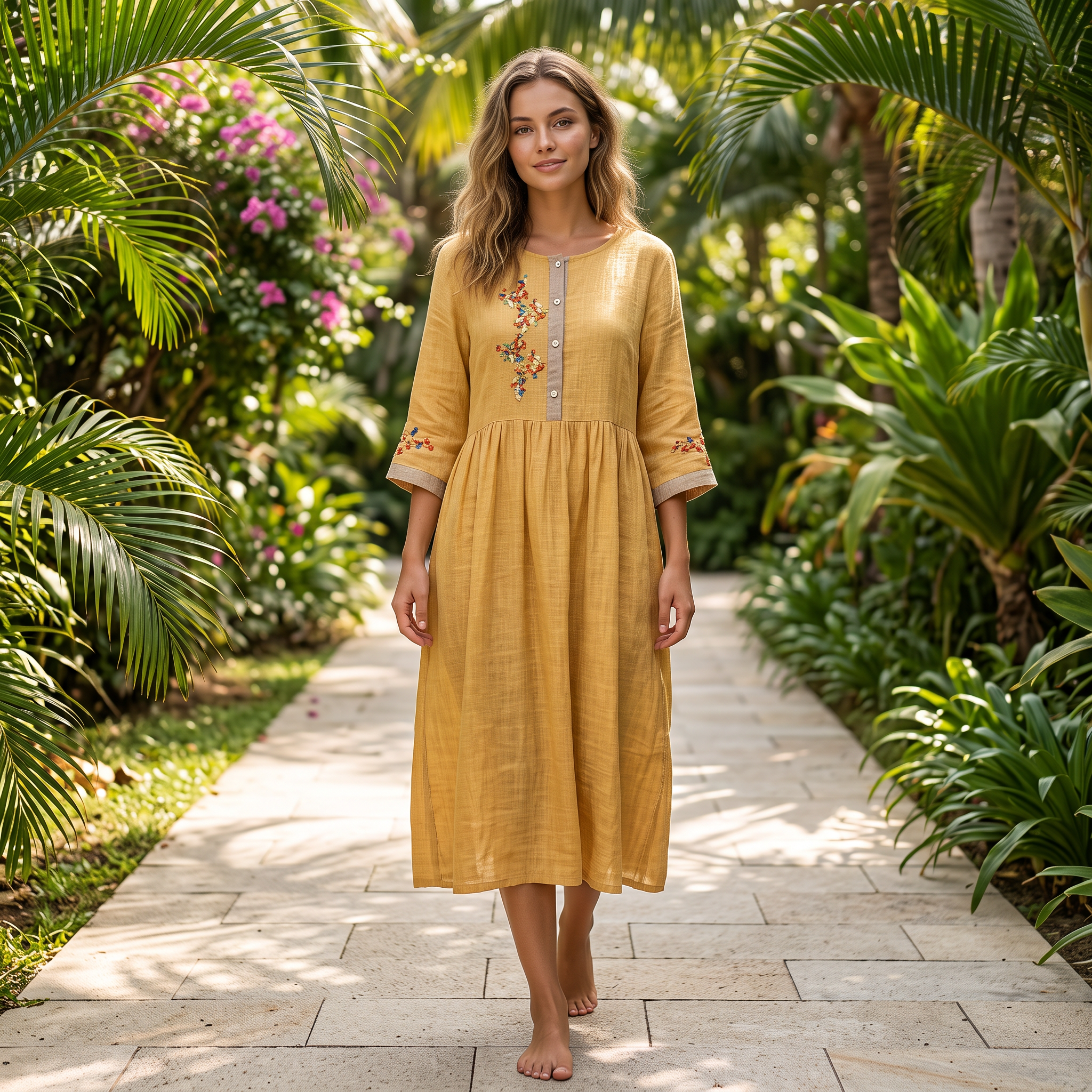 Laura - Casual Boho Embroidered Dress