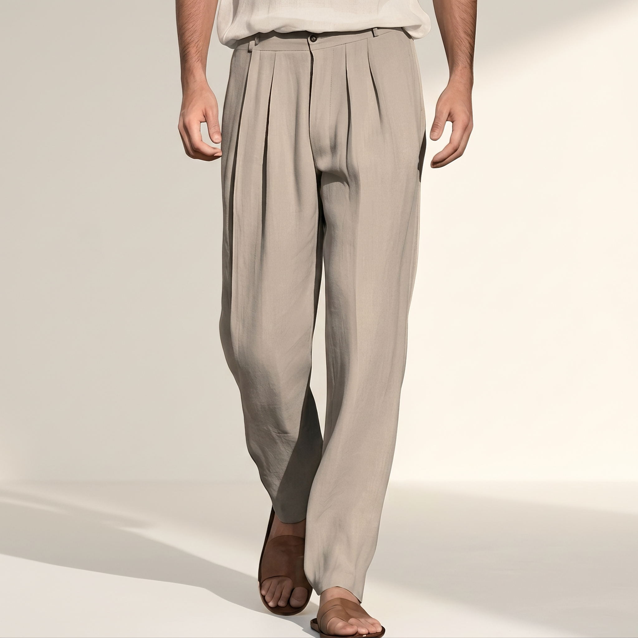 Randall - Relaxed Pleated Wide-Leg Pants
