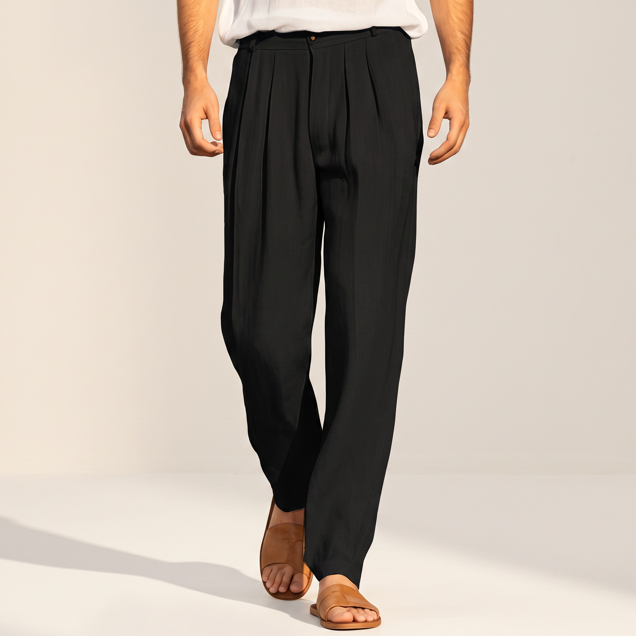 Randall - Relaxed Pleated Wide-Leg Pants