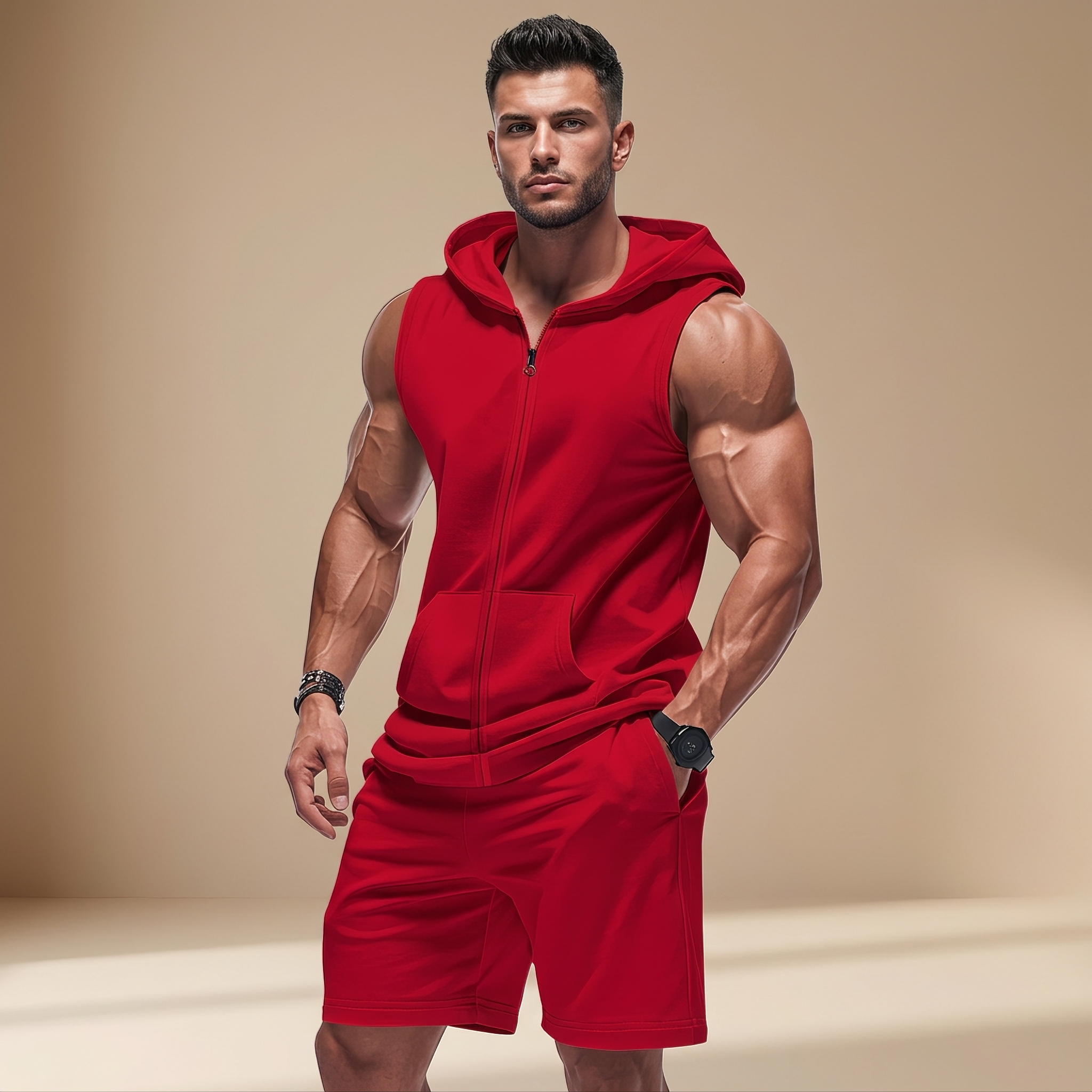 Duncan - Sleeveless and Hooded Set