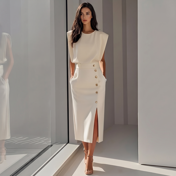 Daniela - Stylish Knee-Length Dress with Slit
