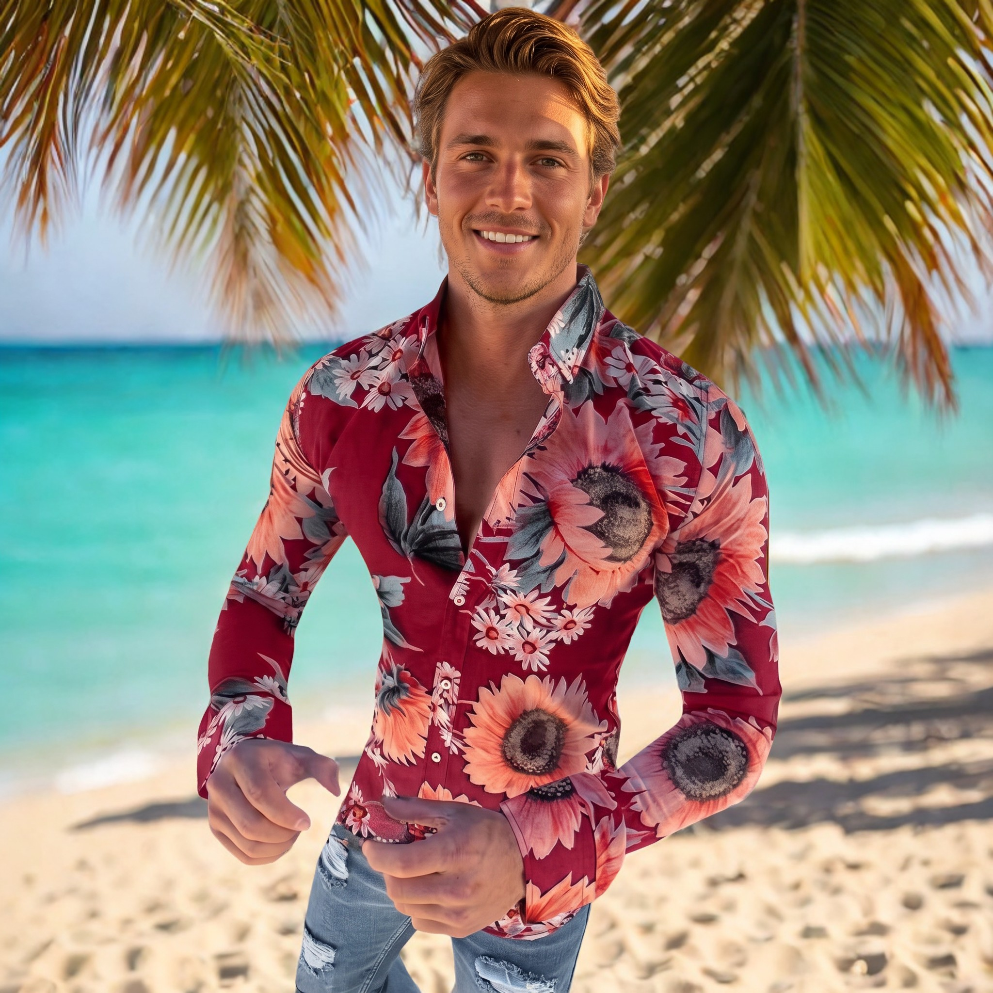 Denzel - Floral Pattern Long Sleeve Shirt